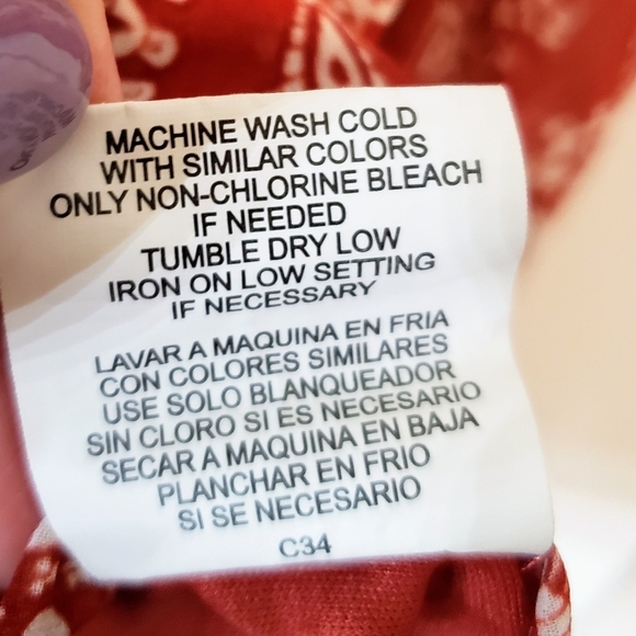 As U Wish Dress Cinnamon Rust Color Print Mini Boho Babydoll Lined Size … - Picture 16 of 16